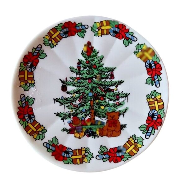 Formalities By Baum Bros Christmas Tree Tea Set & Plates For 4 - Ceramic Holiday - Picture 12 of 13